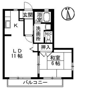 シャーメゾン河内 201の間取り画像