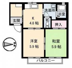 ヴィラ西の土居 101の間取り画像