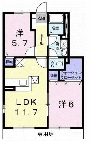 ガーデンヴィラA 105の間取り画像