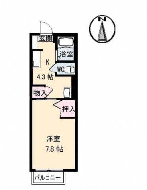 ドリーム・メゾン萩 201の間取り画像