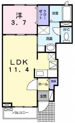 シュヴェスタ-Ⅱ 101の間取り画像