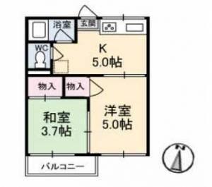 神野コーポ 5の間取り画像