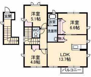 キャッスル・パインA棟 201の間取り画像