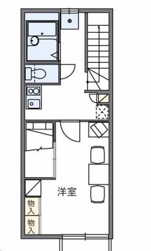 レオパレスワンダーランド 206の間取り画像