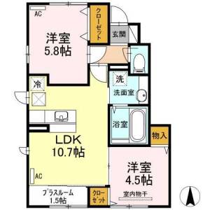 スクエア古川C棟 103の間取り画像