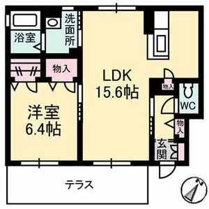 サンライズSAKAIB棟 102の間取り画像