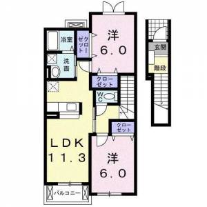 サンリット桜木B 203の間取り画像