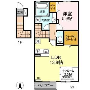 パールリリィ 202の間取り画像