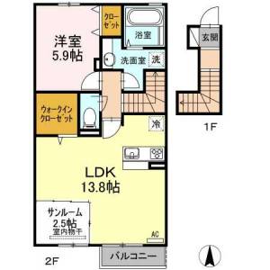 パールリリィ 203の間取り画像