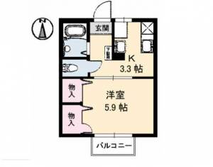 ディアス江口 102の間取り画像