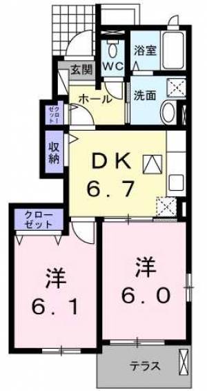 アクア・クレメント五番館 101の間取り画像