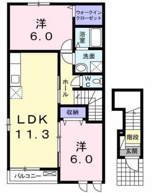 プリムローズ内川Ⅱ 201の間取り画像