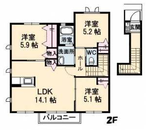 Sin嶋山Ⅱ 201の間取り画像