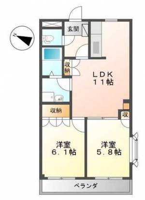 ビラージュ市塚 101の間取り画像