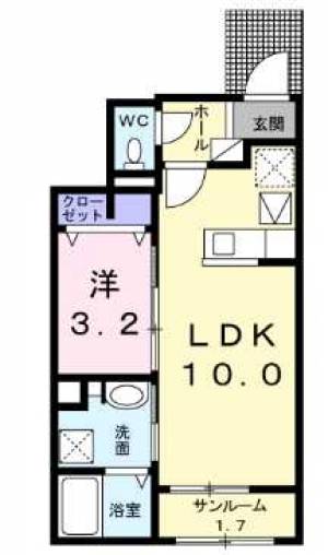 ミニョンノンブリル川之江B 103の間取り画像