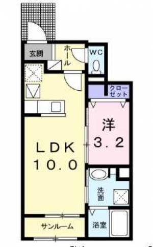 ミニョンノンブリル川之江B 102の間取り画像