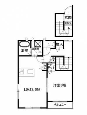 ベルリード一忠Ⅱ棟 202の間取り画像