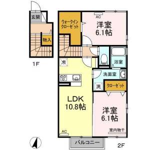 フラワーメゾンB棟 201の間取り画像