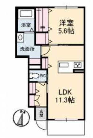 ヴィアソーレ妻鳥Ⅱ 102の間取り画像