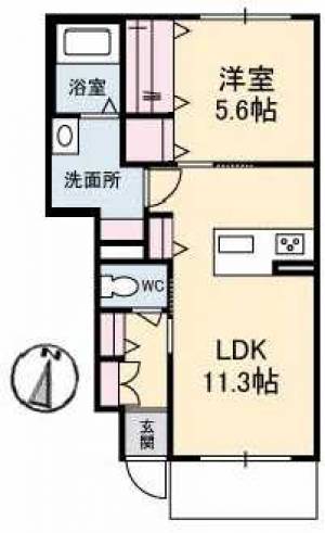 ヴィアソーレ妻鳥Ⅱ 102の間取り画像