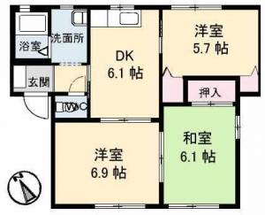 メゾン喜多川A棟 102の間取り画像