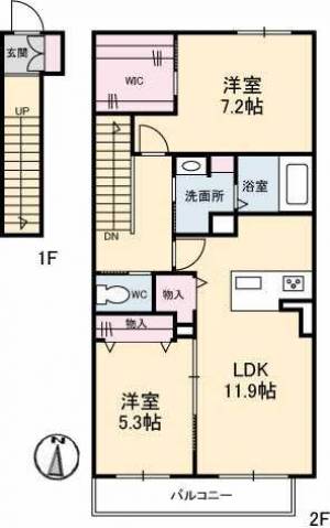 サニーヒルズ飯岡 202の間取り画像