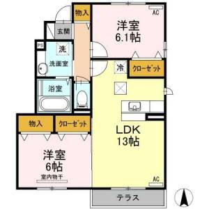 スクエア古川E棟 101の間取り画像