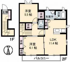 U.T.S.金栄B棟 205の間取り画像