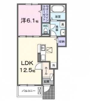 カナン樋之口A 102の間取り画像