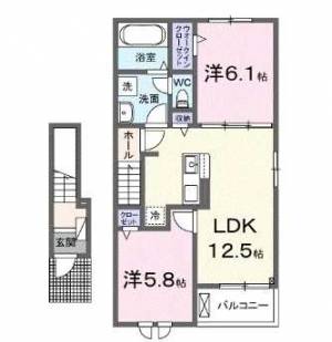 カナン樋之口A 205の間取り画像