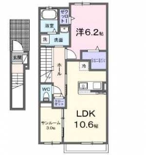 ロカルモランB 202の間取り画像