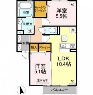 ソレイユルヴァンB棟 202の間取り画像