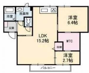 ドミール鈴蘭B棟 201の間取り画像