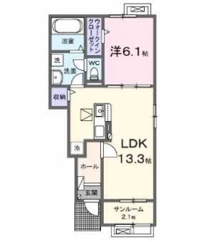 サン・ユリ豊岡 105の間取り画像
