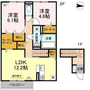 D-room喜多川B棟 203の間取り画像