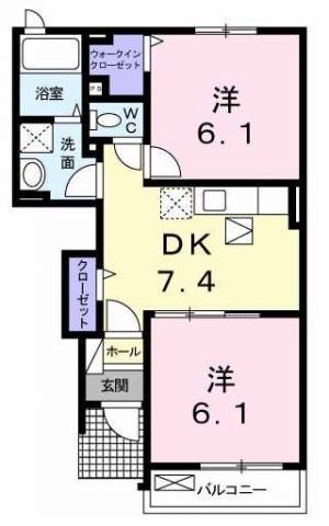 サンリットヴィラⅡB 105の間取り画像