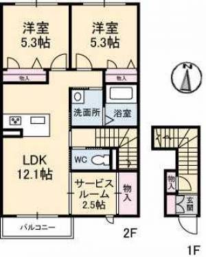 シャーメゾン南小松原 205の間取り画像