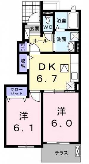 アクア・クレメント五番館 102の間取り画像