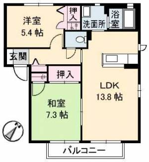 バリュージュ新須賀Ⅱ 101の間取り画像