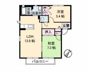 バリュージュ新須賀Ⅱ 101の間取り画像