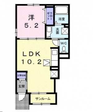 フロイデKANAGEN三島2 101の間取り画像