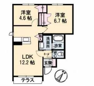 シャーメゾン大空 101の間取り画像