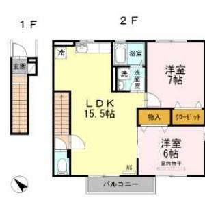 グランソレーユC棟 201の間取り画像