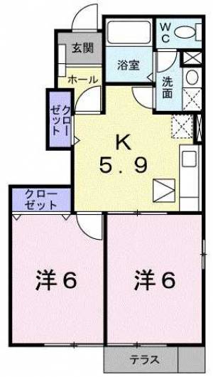 ラフレシールⅡ 101の間取り画像