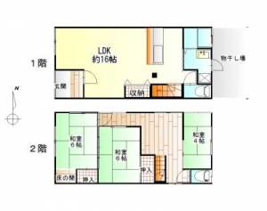 中須賀町1丁目貸家 1の間取り画像