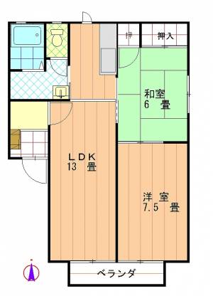 フレグランス大内 201の間取り画像