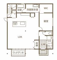 かっこよさも住みやすさも両立した家で
ゆとりある家族の暮らしを楽しむ 1F間取り図