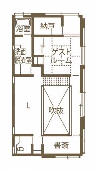 建築家 伊礼智氏設計のモデルハウス
新シリーズ「いやしのいえZen」誕生 2F間取り図
