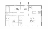 効率と使い勝手を考えた電気を作って働く家 1F間取り図