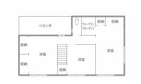 効率と使い勝手を考えた電気を作って働く家 2F間取り図